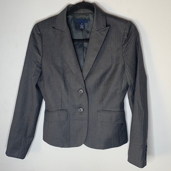 J. Crew Jackets & Blazers - J crew gray wool pinstripe blazer suit jacket 2